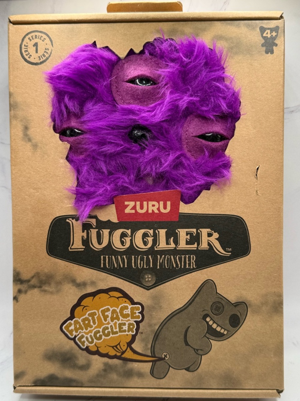 Fuggler Fart Face Annoyed Alien 3 Eyed Funny Ugly Monster Purple Plush Toy NEW